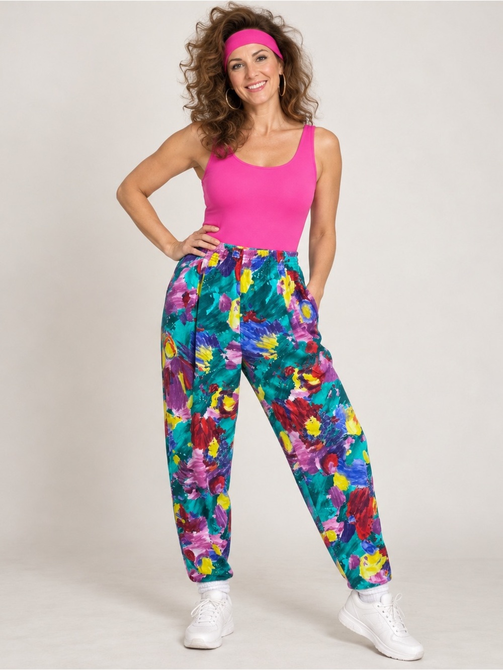 VTG 80s Seasons By Arie Pants Womens M Abstract Made USA Halloween Dopamine
